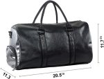 Weekender Oversized Travel Duffel Bag With Shoe Pouch, Leather Carry On Bag - Image 4